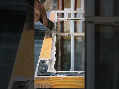 Applying the new glazing - Step 3 to replacing window glazing
