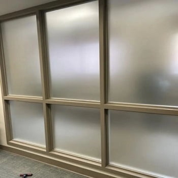 Frosted glass partitions