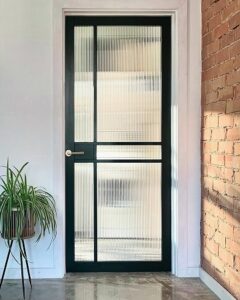 Fluted glass door we installed at Brighton Le Sands NSW